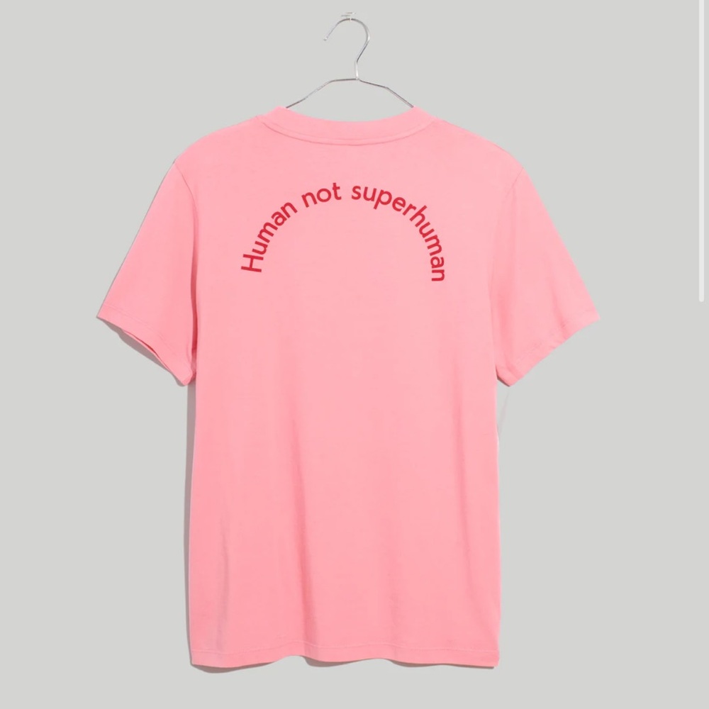 NWOT Outdoor Voices Human Not Super Human T-Shirt | Pink